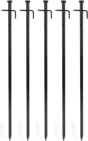 5Pcs Durably Steel Tent Stakes, with Penetration, Widely Used for Tents Canopies and Tarps, Ground Anchors for Outdoor Camping (40cm)