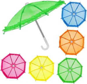 5pcs Mini Umbrella Toys Cute Miniature Umbrellas for Dollhouse Decor Photo Props and Boys and Girls Play Cloth Materials for Creative Decoration