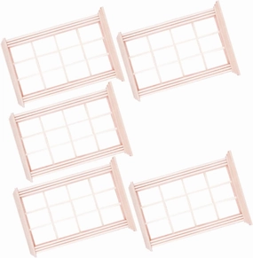 5pcs Miniature Wooden Window Models for Dollhouses Decorative Accessories for Fairy Gardens and Mini Furniture Safe and Home Decor