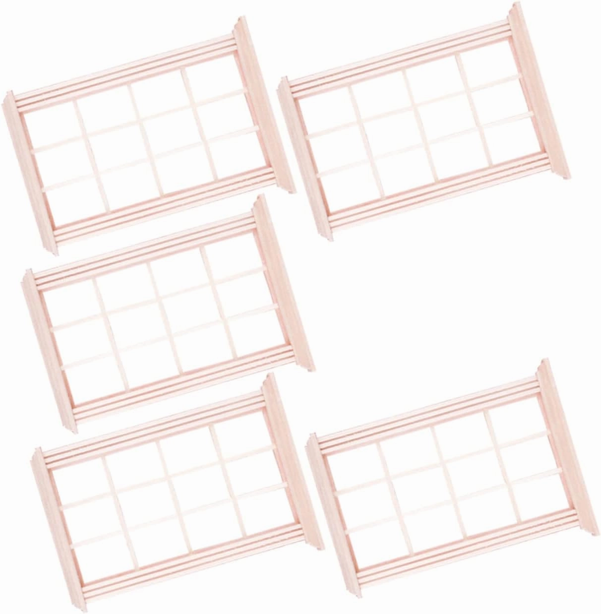 5pcs Miniature Wooden Window Models for Dollhouses Decorative Accessories for Fairy Gardens and Mini Furniture Safe and Home Decor
