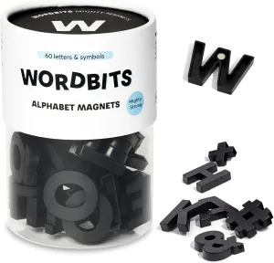 60pcs Alphabet Magnets - Strong Neodymium Magnetic Alphabet Letters for Fridge - Award Winning Typeface, Eco-Friendly, Matt Finish for Homes & Offices (nBlack)