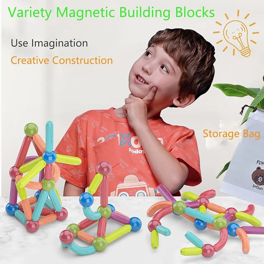 64pcs Magnetic Sticks and Balls Set | STEM | Educational