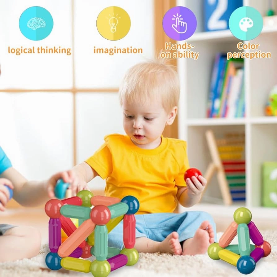 64pcs Magnetic Sticks and Balls Set | STEM | Educational