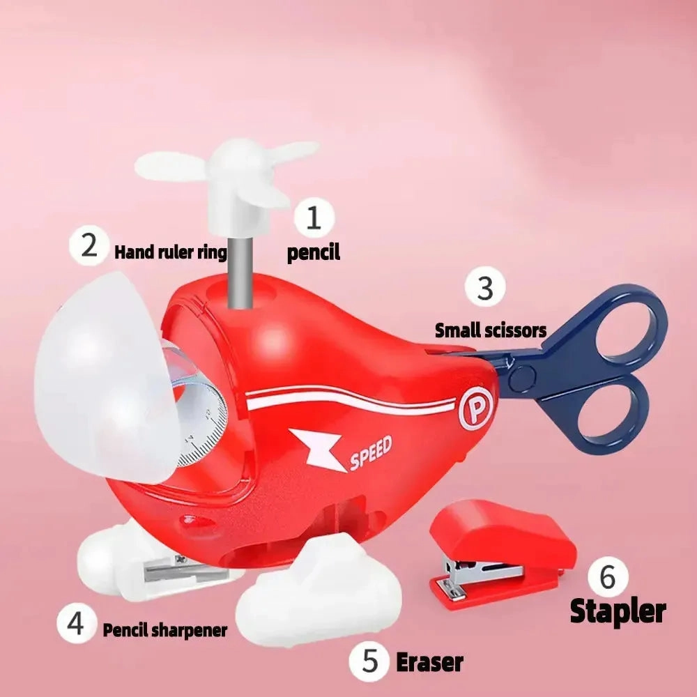 6 In 1 Helicopter Stationery Set