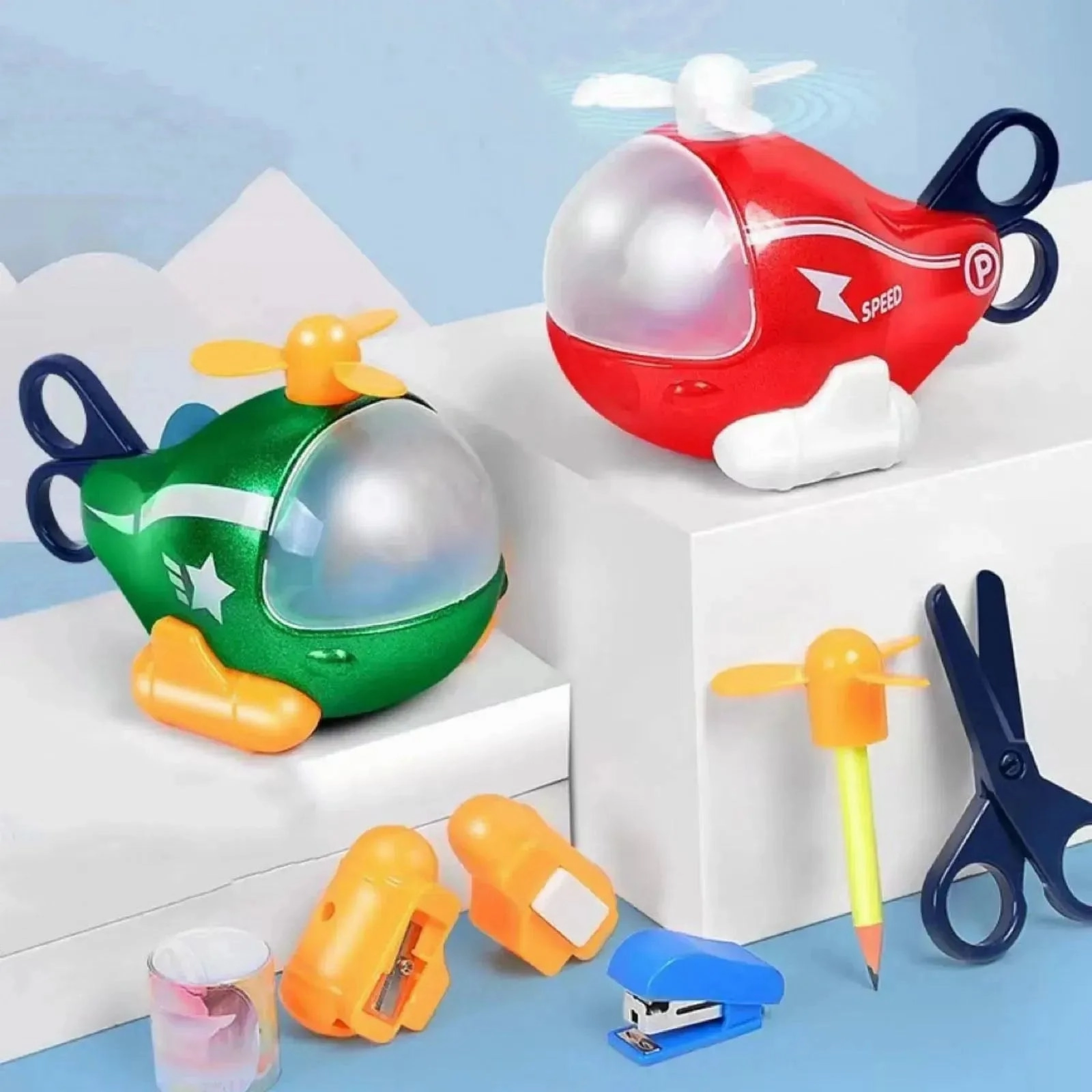 6 In 1 Helicopter Stationery Set