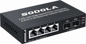 6 Port 2.5G Umanaged Ethernet Switch,4X 2.5GBASE-T Ports,2X 10G SFP, 60Gbps Switching Capacity,Mini Wall Mountable 2.5Gb Network Switch for Wireless AP, NAS, PC