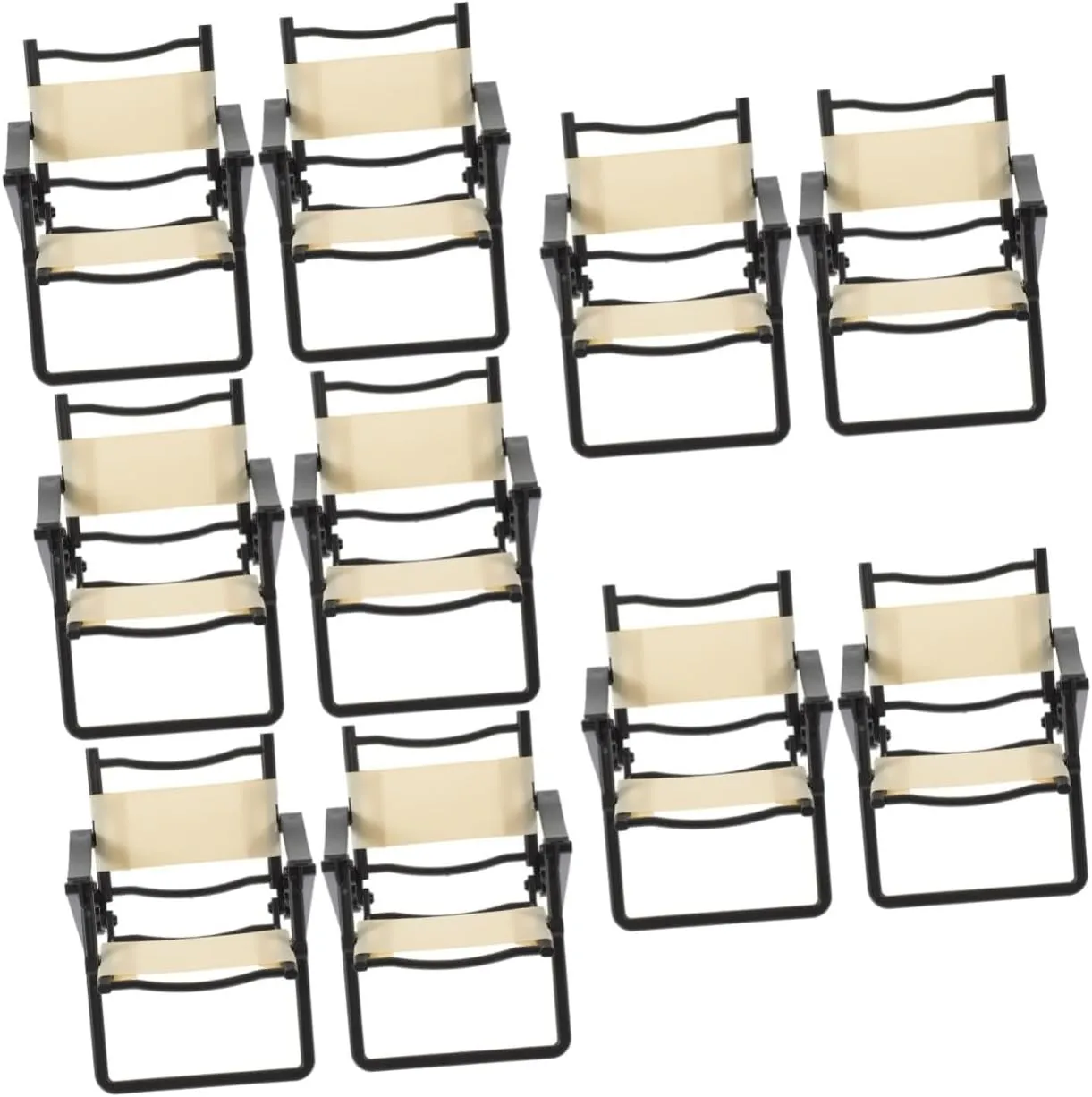 6pcs Miniature Folding Beach Chair Landscape Dollhouse Decor Compact Beach Chair Design for Playtime Collection for Mini Furniture Dollhouses