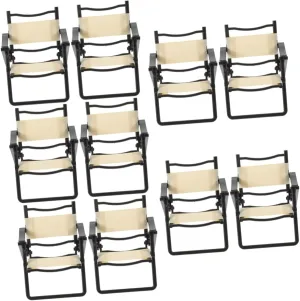 6pcs Miniature Folding Beach Chair Landscape Dollhouse Decor Compact Beach Chair Design for Playtime Collection for Mini Furniture Dollhouses
