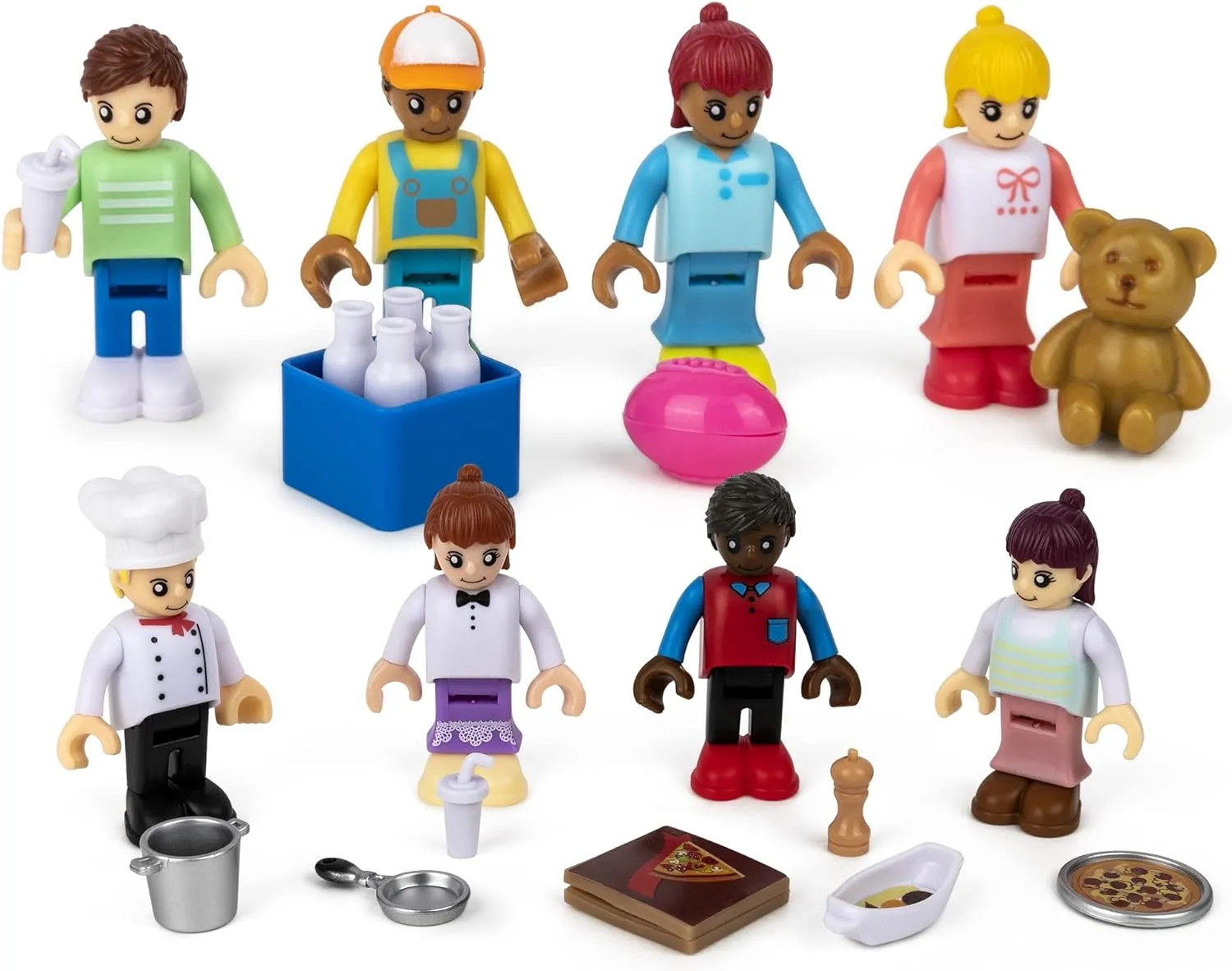 8 Toy Figures & Playsets, 2 Inch Play Peoples Set, Early Development Family Figurines for Kids, Pretend Play Toys for Children 3  (23Pcs)