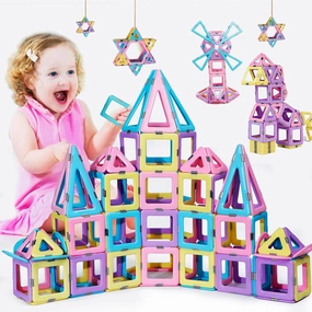 80pc Magnetic Building Blocks Set - Creative STEM Toy for Kids