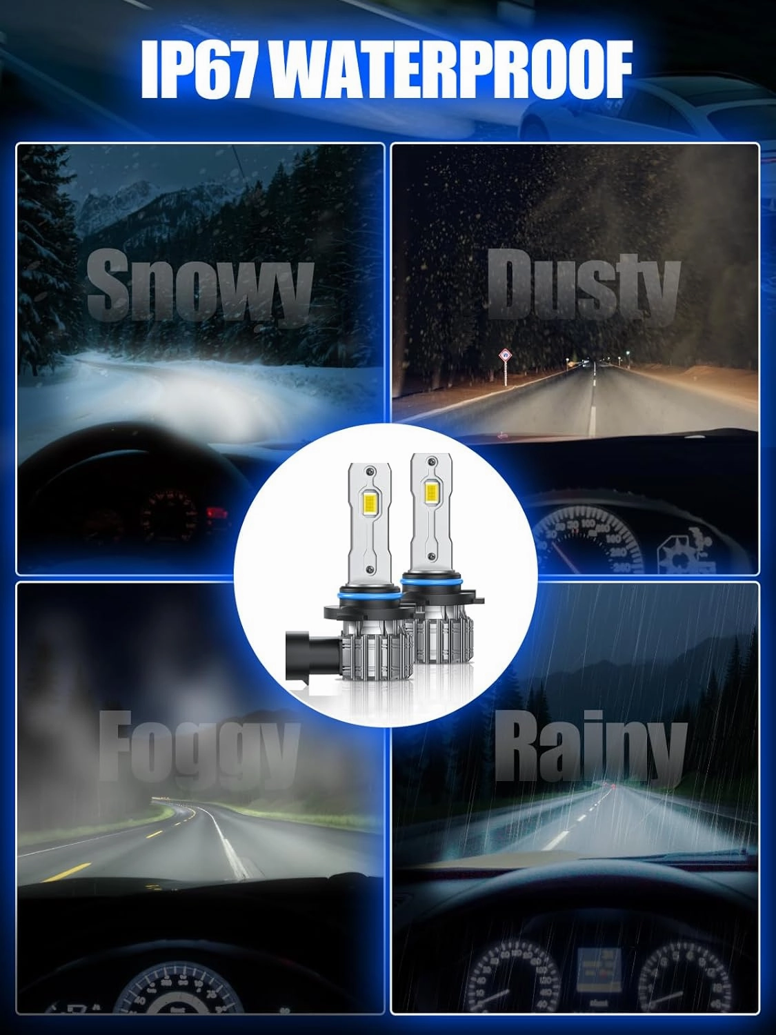 9005 Bulbs or 9005 Fog Lights, Mini Size Fanless, Plug and Play, Pack of 2