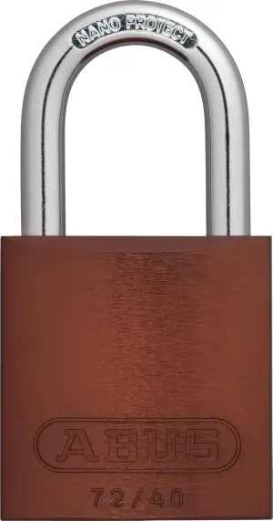 ABUS 72/40 KD Aluminum Safety Padlock Keyed Different with 1" Shackle, Brown (Model: 72AL/40 KD Brown 1" Shackle)