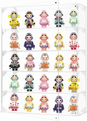 Acrylic Display Case, 5 Tier Clear Display Case for Mini Funko Pop Figures, Wall Mounted or Desktop Dustproof Display Cabinet Box for Collectibles Mini Toys Figurines Models Dolls (12.4x4x16.5 inch)