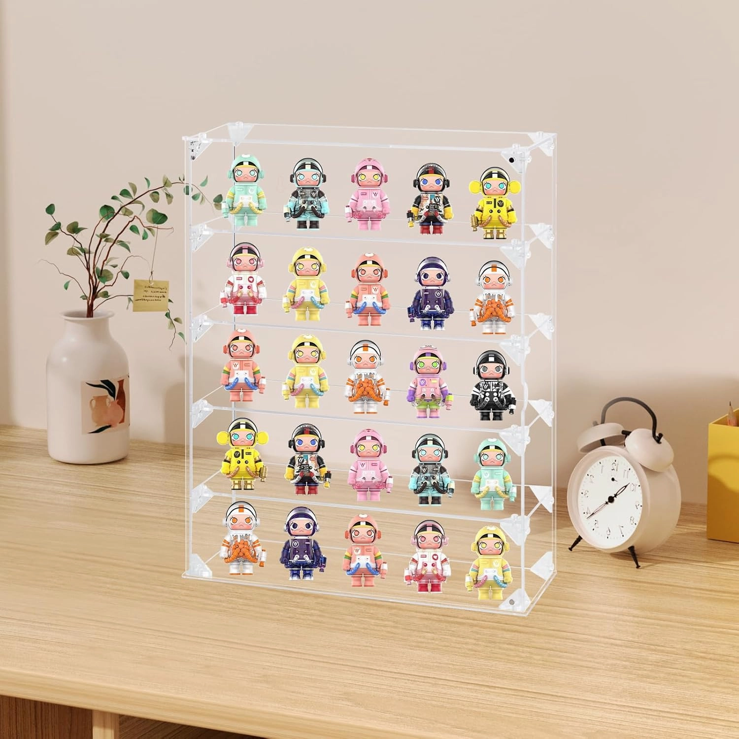Acrylic Display Case, 5 Tier Clear Display Case for Mini Funko Pop Figures, Wall Mounted or Desktop Dustproof Display Cabinet Box for Collectibles Mini Toys Figurines Models Dolls (12.4x4x16.5 inch)