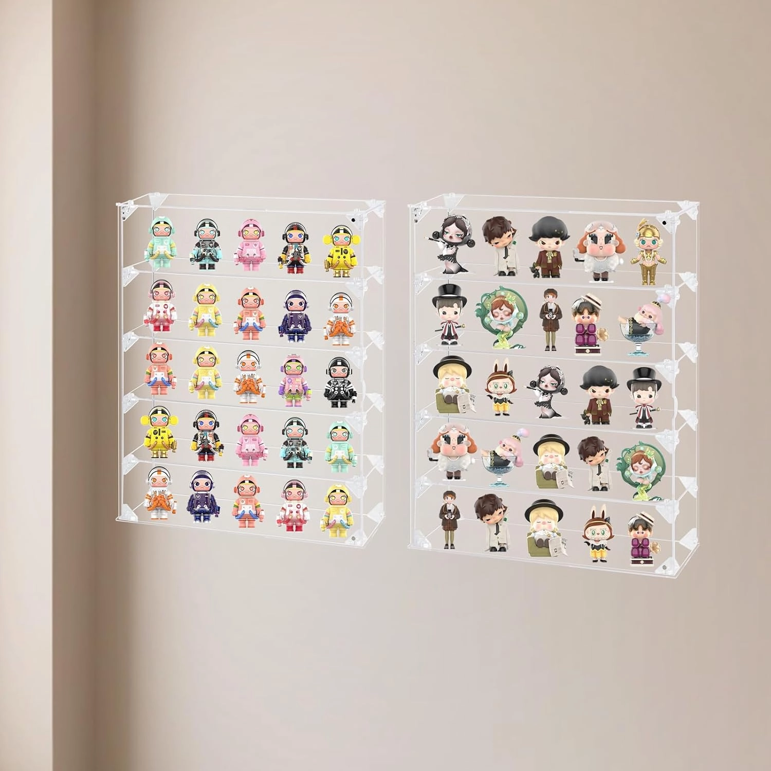 Acrylic Display Case, 5 Tier Clear Display Case for Mini Funko Pop Figures, Wall Mounted or Desktop Dustproof Display Cabinet Box for Collectibles Mini Toys Figurines Models Dolls (12.4x4x16.5 inch)