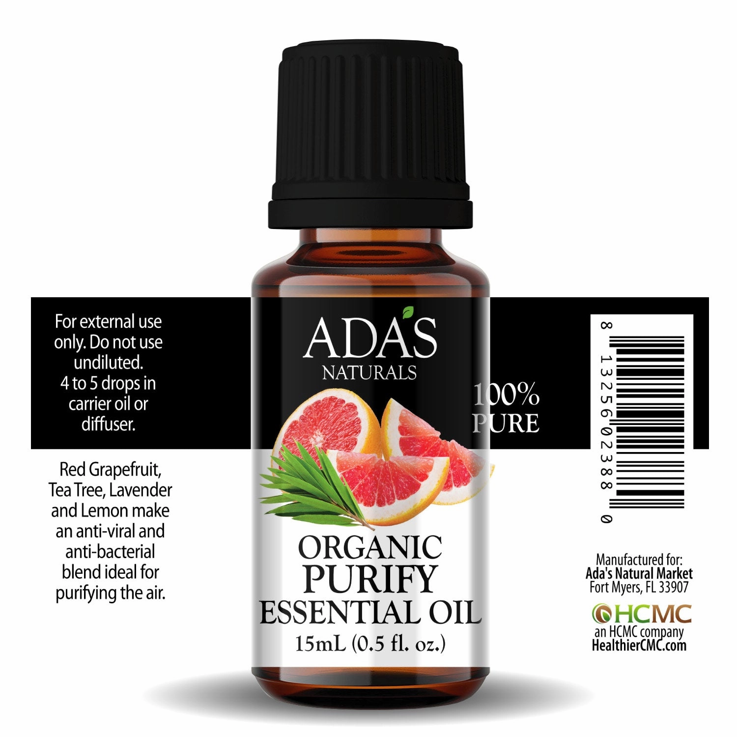 Ada's Naturals - Organic Essential Oil - Purify Blend (0.5 oz / 15ml)