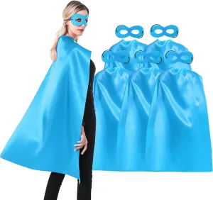 ADJOY Superhero Capes and Masks for Adults Teenagers Men & Women Party Dress Up Costumes Team Building - 5 Packs