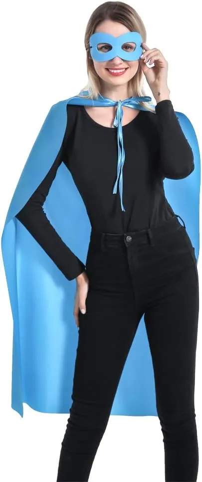 ADJOY Superhero Capes and Masks for Adults Teenagers Men & Women Party Dress Up Costumes Team Building - 5 Packs