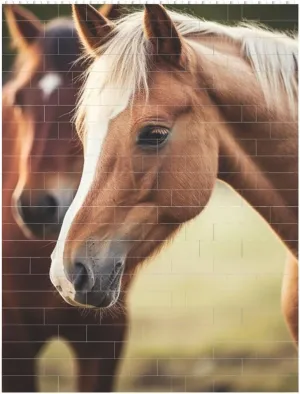 Adorable Horse Building Block Puzzle Personalized Building Bricks for Adults Square Shaped Block Puzzle Building Brick Block Puzzles Valentine's Day Gifts for Home Decor Brick Puzzle