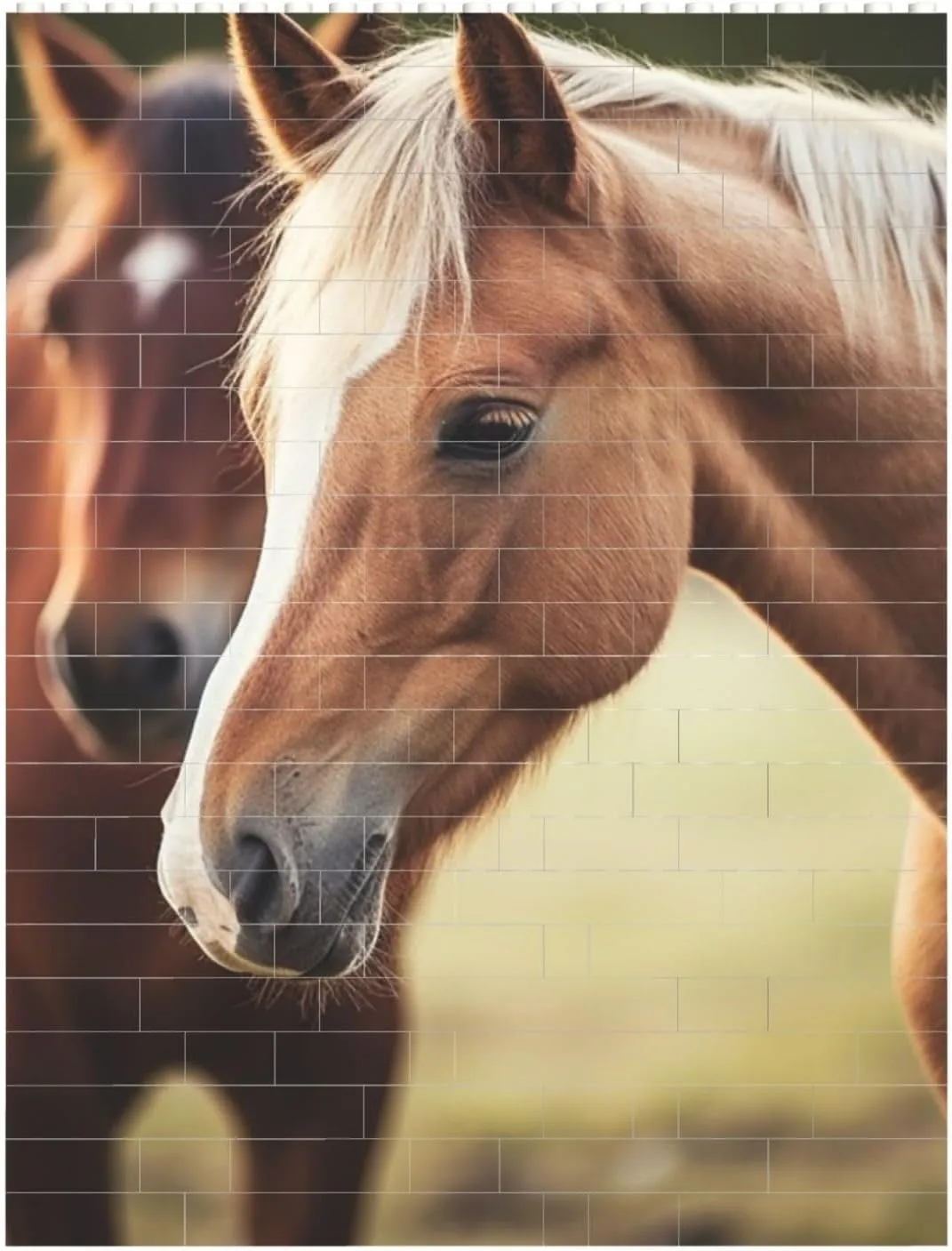 Adorable Horse Building Block Puzzle Personalized Building Bricks for Adults Square Shaped Block Puzzle Building Brick Block Puzzles Valentine's Day Gifts for Home Decor Brick Puzzle