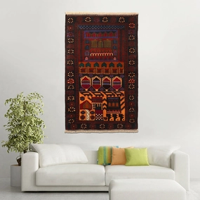 Afghan Hand Knotted  War Rug Traditional Crafts Pashtun Rug