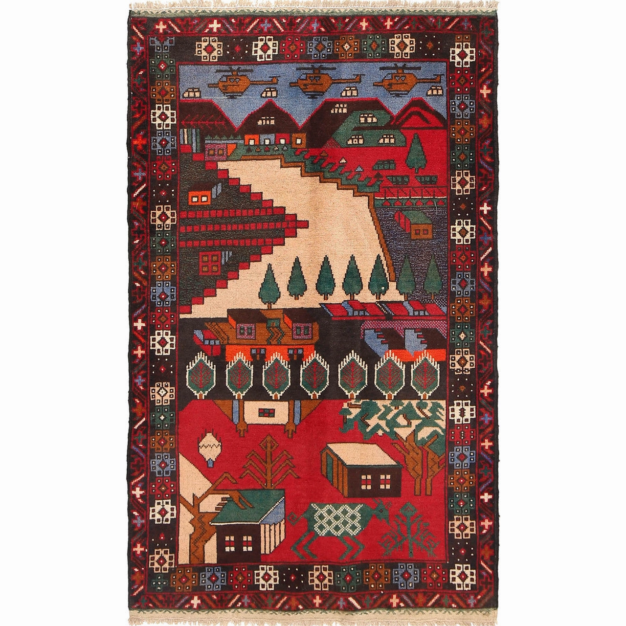 Afghan War Rug Afghanistan Traditional Hand Knotted Rug For Home Décor War Rug
