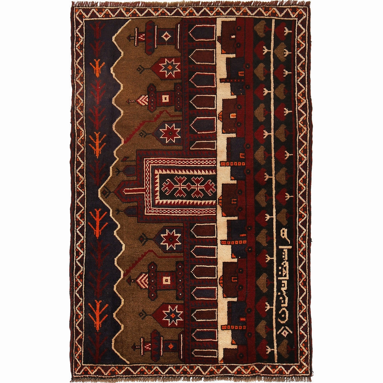 Afghan War Rug Traditional Crafts Hand Knotted Afghan Rug