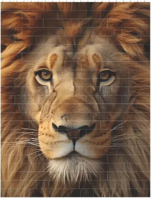 African Lion Head Building Block Puzzle Personalized Building Bricks Block Puzzle Building Family Keepsake DIY Brick Block Puzzles Valentine's Day Gifts for Home Decor Brick Puzzle