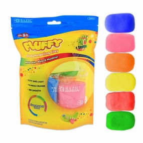 Air Dry Modeling Clay 6 Fluorescent Color 0.5 Oz.