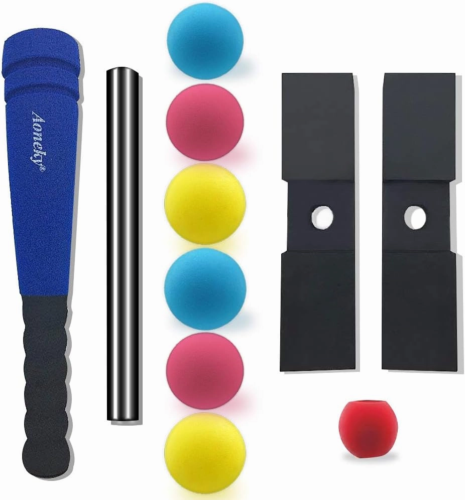 Aoneky Mini Foam Tball Set for Toddlers - Carry Bag Included - Best Baseball T Ball Toys for Kids Age 1 Years Old (Blue)