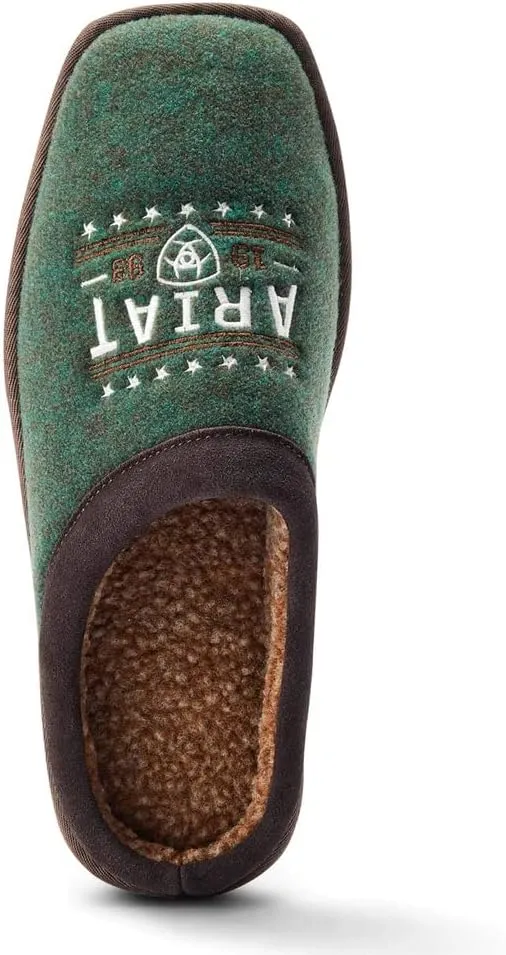ARIAT Men's 93 Liberty Indoor/Outdoor Sherpa Lined Soft Comfortable Warm Wool Slippers with EVA Outsole