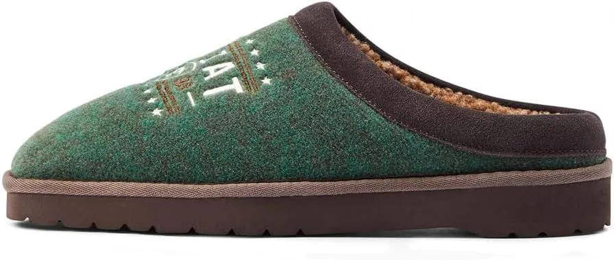 ARIAT Men's 93 Liberty Indoor/Outdoor Sherpa Lined Soft Comfortable Warm Wool Slippers with EVA Outsole