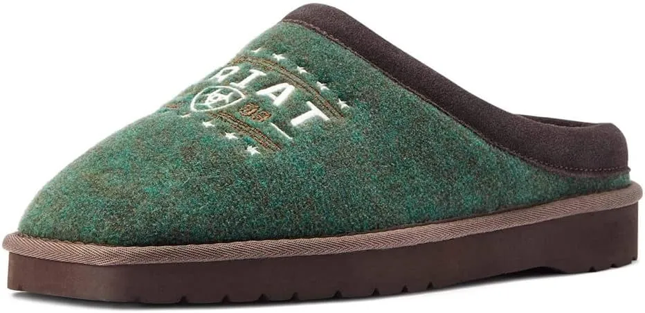 ARIAT Men's 93 Liberty Indoor/Outdoor Sherpa Lined Soft Comfortable Warm Wool Slippers with EVA Outsole
