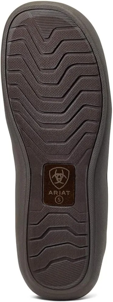 ARIAT Men's Lincoln Wool & Suede Warm Soft Comfortable Indoor Outdoor Slippers with Sherpa Lining & Tpr Soles