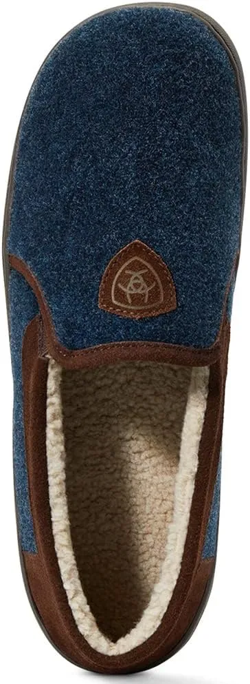 ARIAT Men's Lincoln Wool & Suede Warm Soft Comfortable Indoor Outdoor Slippers with Sherpa Lining & Tpr Soles
