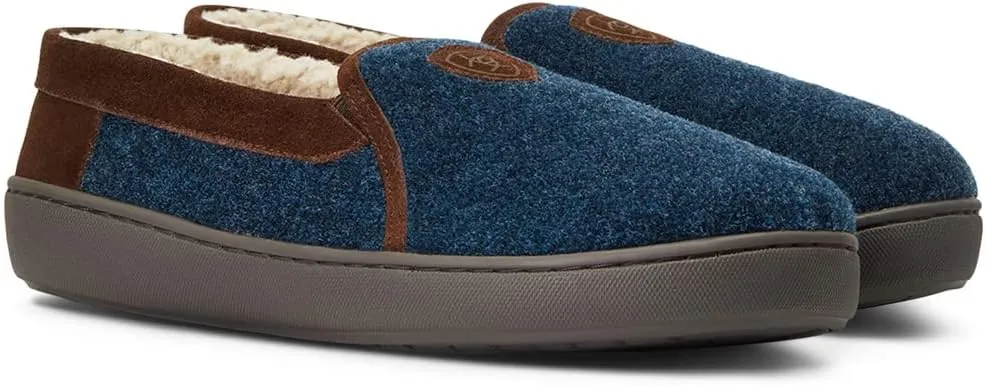 ARIAT Men's Lincoln Wool & Suede Warm Soft Comfortable Indoor Outdoor Slippers with Sherpa Lining & Tpr Soles