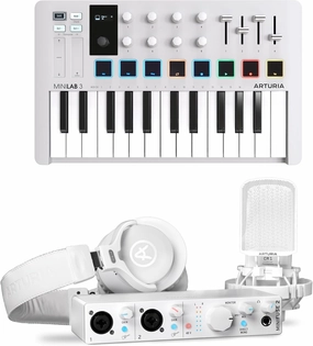Arturia MiniLab 3 MIDI Controller & MiniFuse Recording Pack Audio Interface Bundle - White