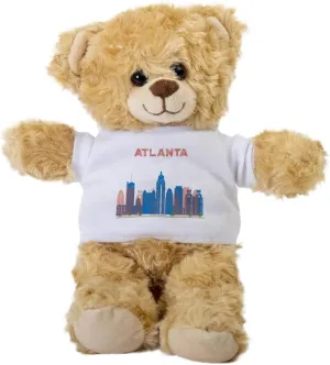 Atlanta Teddy Bear, Gift Stuffed Animal, Plush Teddy Bear with Tee, Gift for Her, Birthday Basket