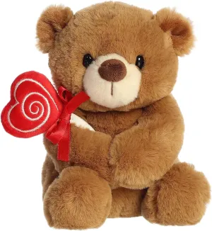 Aurora® Heartwarming Valentine Sweet Tooth Teddies™ Stuffed Animal - Decorative Companion - Romantic Plush - Brown 8 Inches