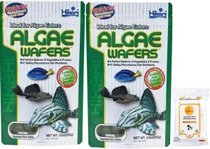 Aurora Pet Bundle (2) Hikari Algae Wafers Fish Food (8.8-oz Bags) with AuroraPet Wipes