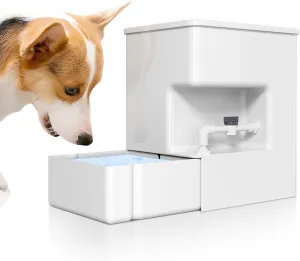 Automatic Pet Water Dispenser 8L Non-Gravity Waterer Algae-Free Avoid Dirty Water Backflow for Dogs and Cats Easy Top Fill Water Feeder Dog Cat Pets Water Bowls 2.11Gallon, White