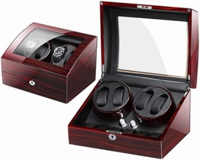 Automatic Watch Winder Box with 2 Winding Positions, Quiet Motor, Anti-Magnetic, and Handcrafted Wooden Design for Men and Women