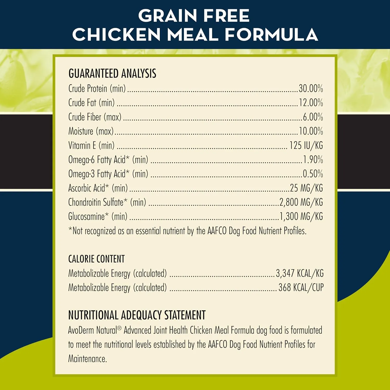 AvoDerm Natural Advanced Joint Health Dry Dog Food, Grain Free, Chicken Recipe, 4 lb