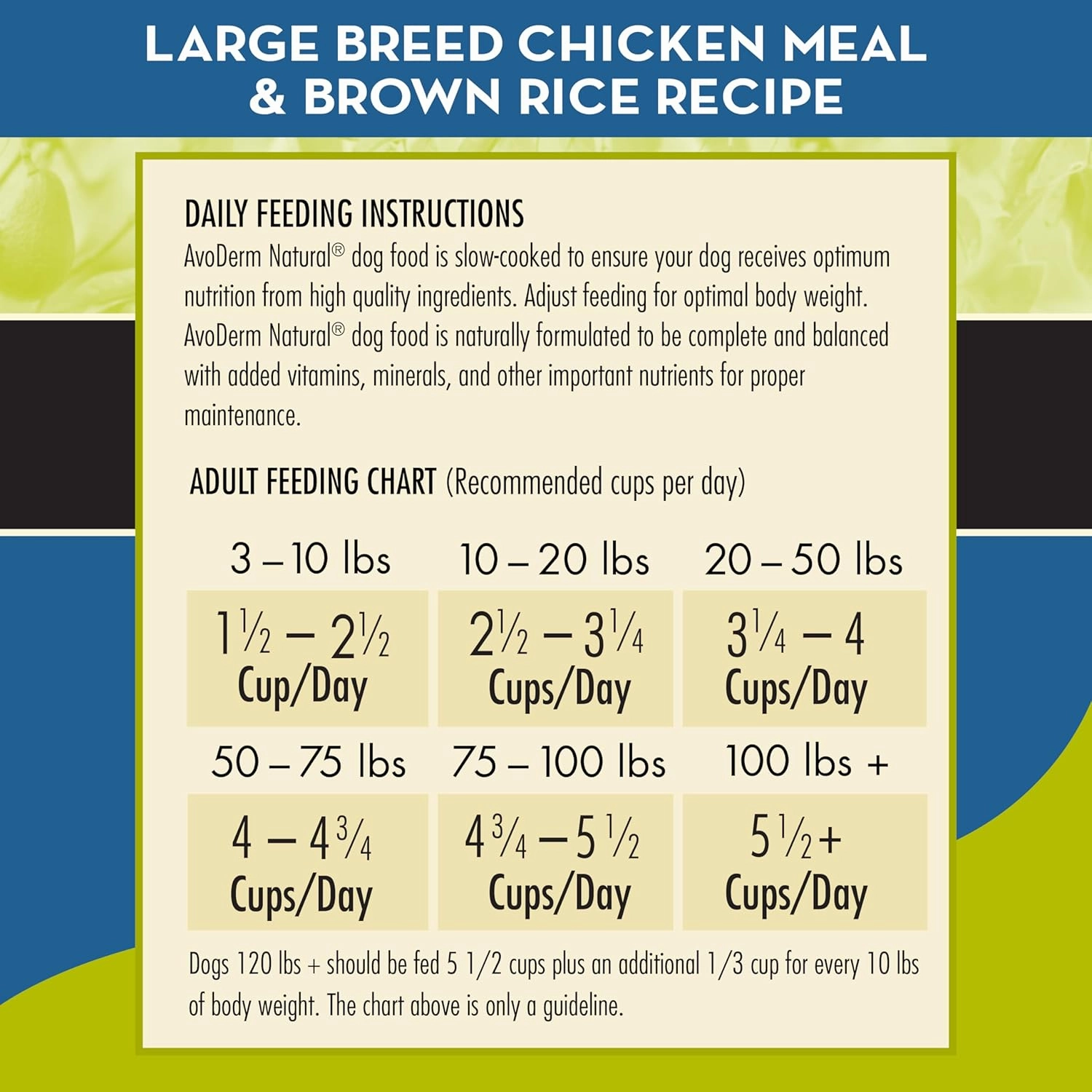 AvoDerm Natural Chicken Meal & Brown Rice Formula Large Breed Dry Dog Food, For Pet Food Allergy Support, 26 lb