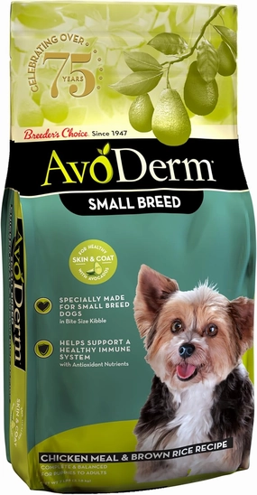 AvoDerm Small Breed Dog Chicken Meal and Brown Rice Formula, 7lb bag