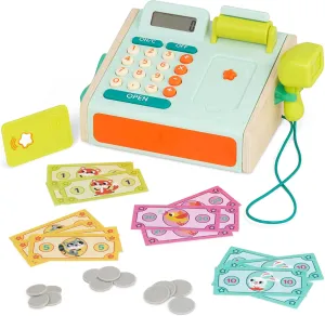 B. toys- Cashier Playset- Pretend Play Cash Register – Play Money, Calculator, Scanner – Role-Play Cashier Set – Learning Toys for Kids – 3 Years  (30 Pcs)