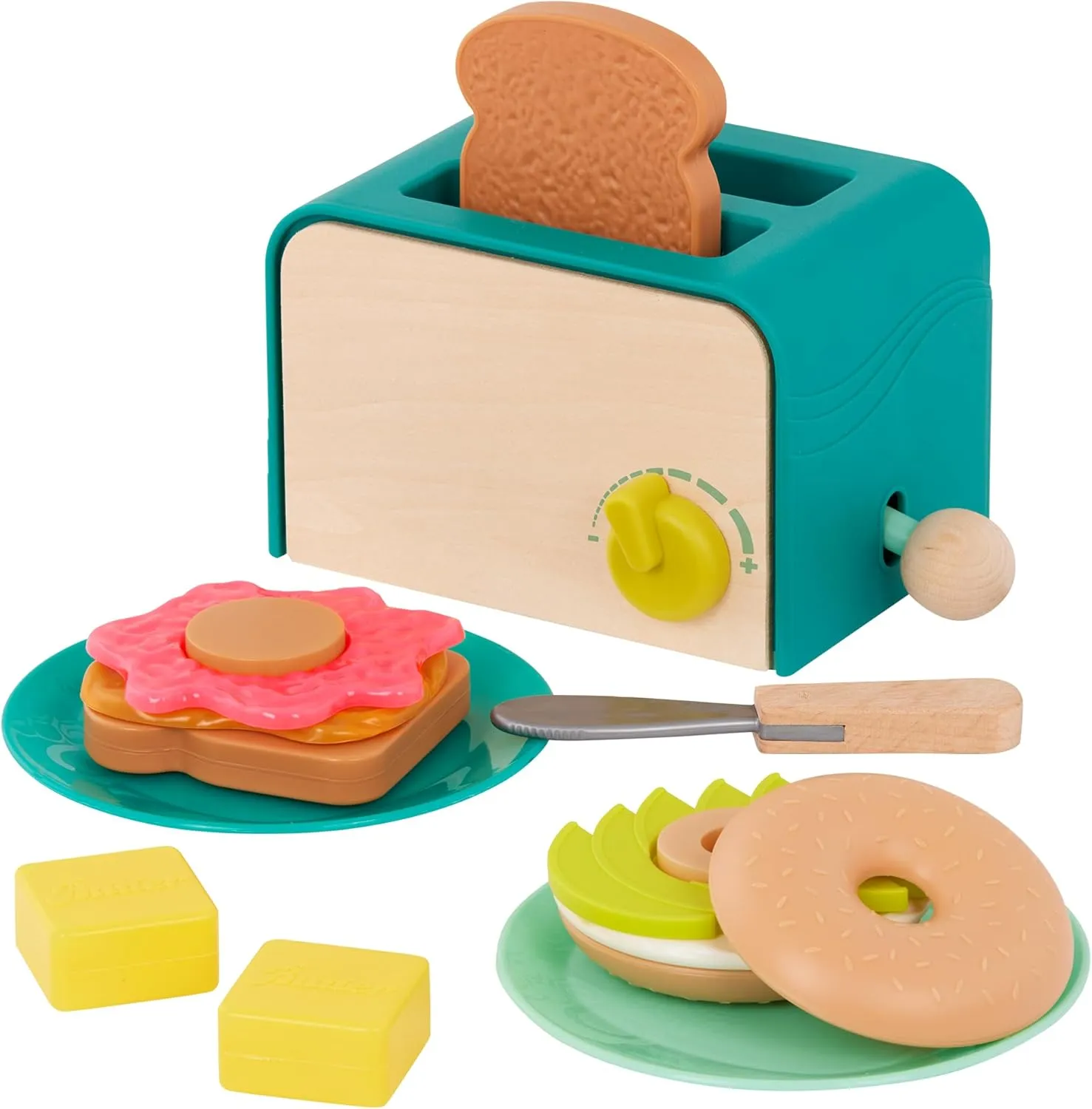 B. toys- Mini Chef - Toaster Playset- Pretend Play Breakfast Playset – 14pc Brunch Set – Pop-Up Toast & Sounds– 3 Years  