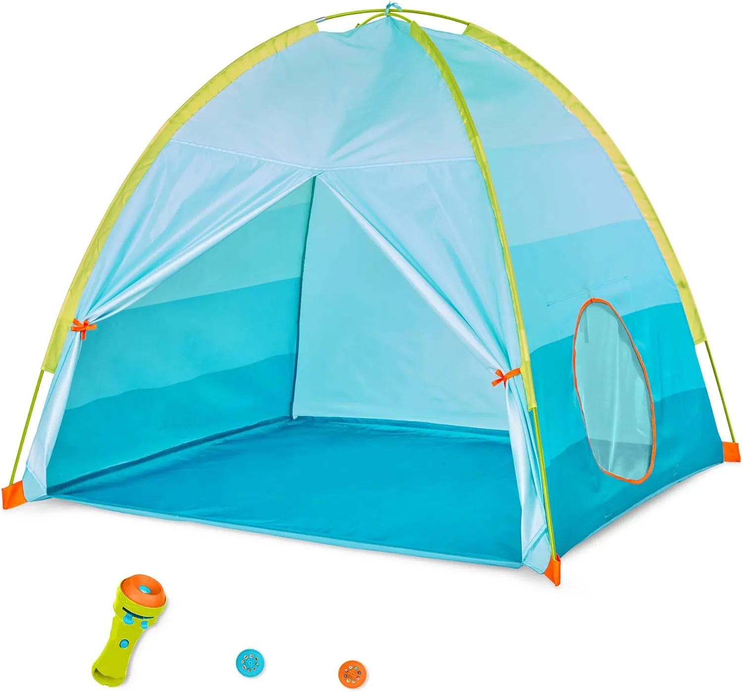 B. toys Project 'n' Play Tent - Sports & Outdoor/Indoor Kids' Tent with Flashlight Projector 2 Image Reels 3 Years 