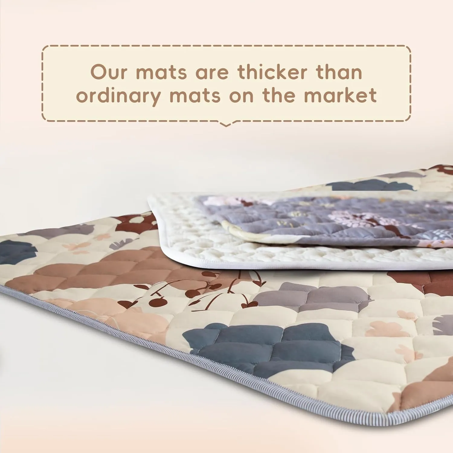 Baby Play Mat for Floor 71'' x 59'' Baby Crawling Mat Foldable Play Mat Thicken Soft Padding Playmats for Babies and Toddlers Infants Easy Care Machine Washable (Boho)