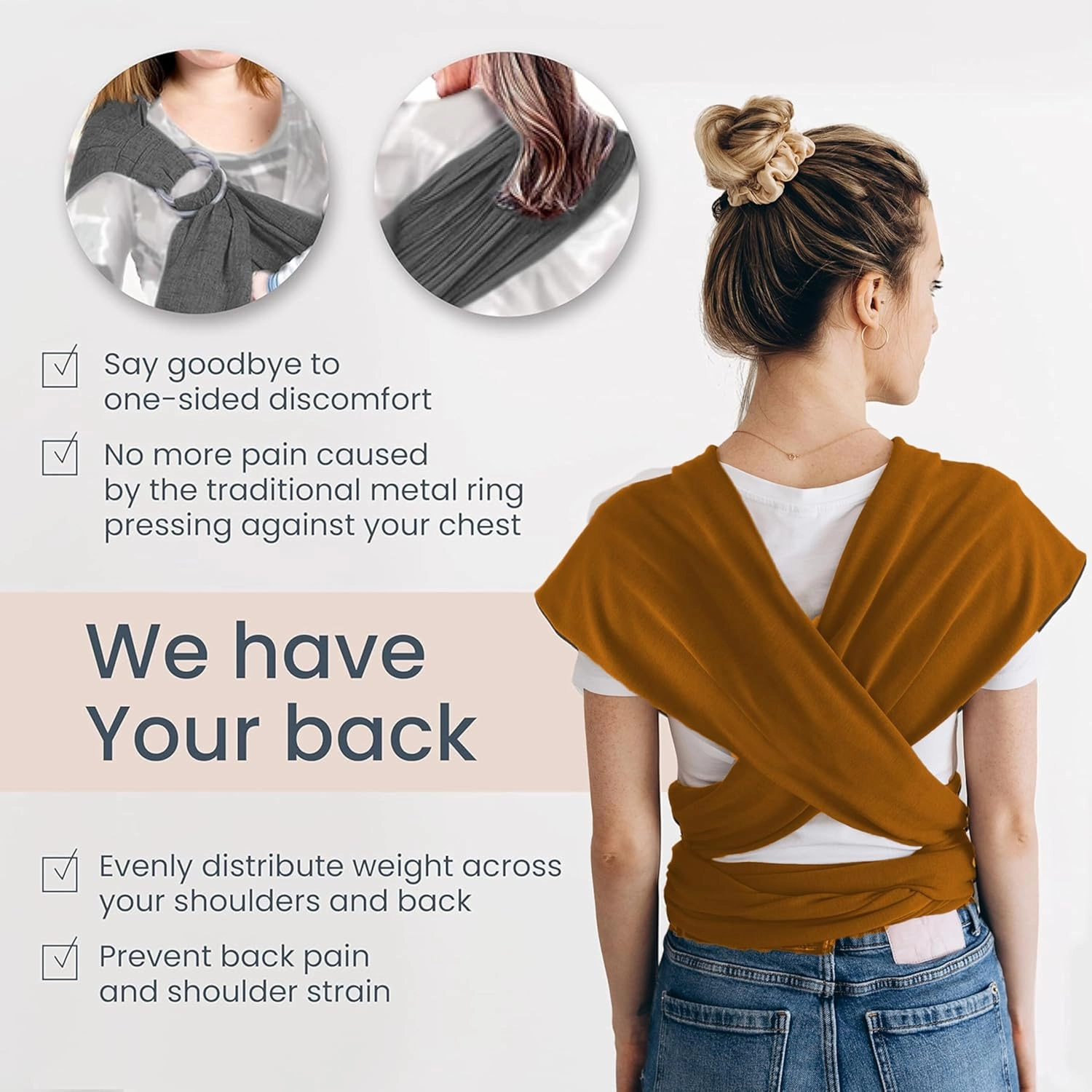 Baby Wrap Carrier - Premium Cotton Baby Carrier Wrap for Newborn to Toddler- Infant Carrier- Baby Holder One Size Fits All with Front Pocket by Max&so